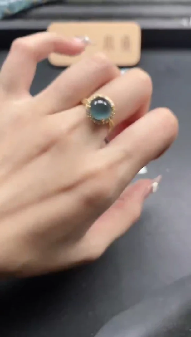 银S925镶嵌戒指翡翠51151