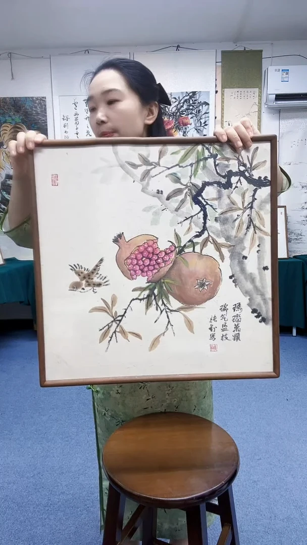 国画52*52实木画框顺丰包邮手绘