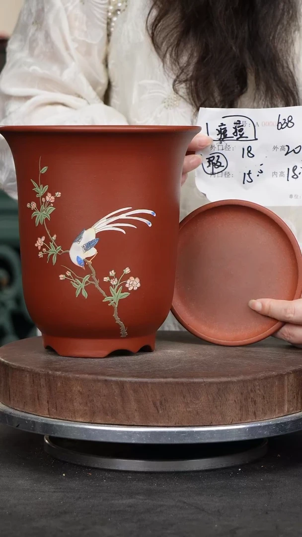 紫砂花盆638+z瑕疵紫砂花盆