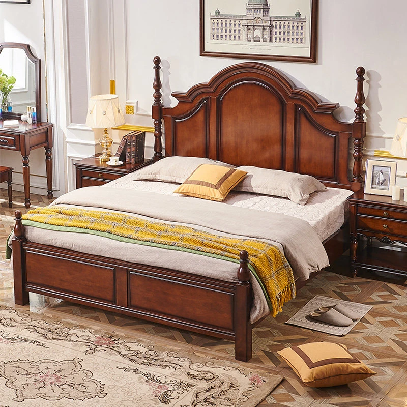 伊岛木创黑胡桃色美式中古风全实木1.8米双人床1.5米主卧简约婚床