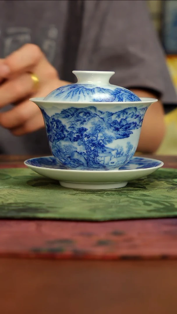 瓷片 景德镇手工茶器111111微xia三才