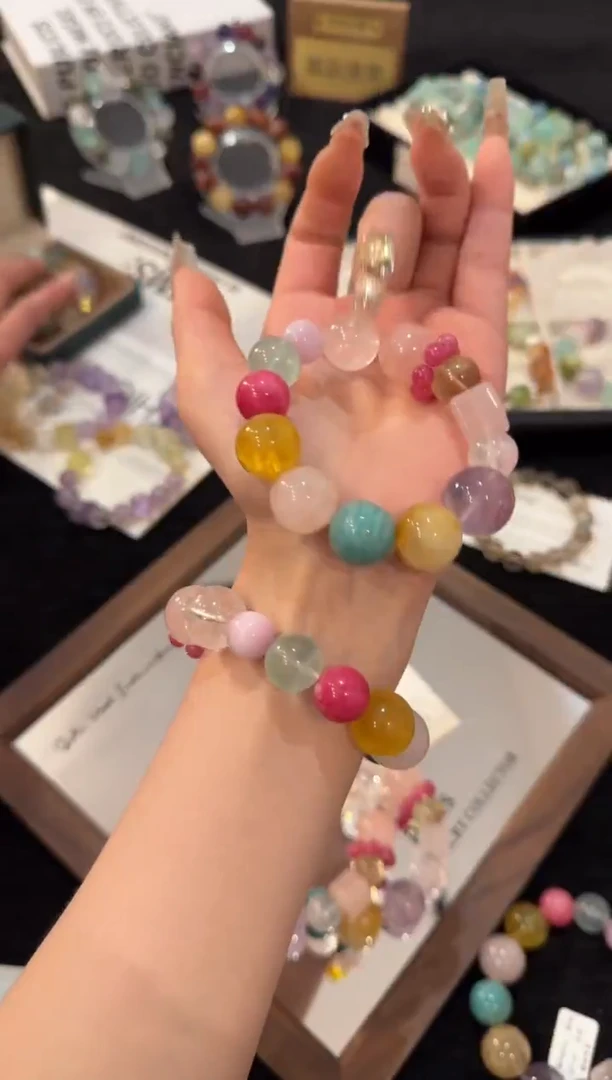 未镶嵌手链水晶彩虹糖x3169