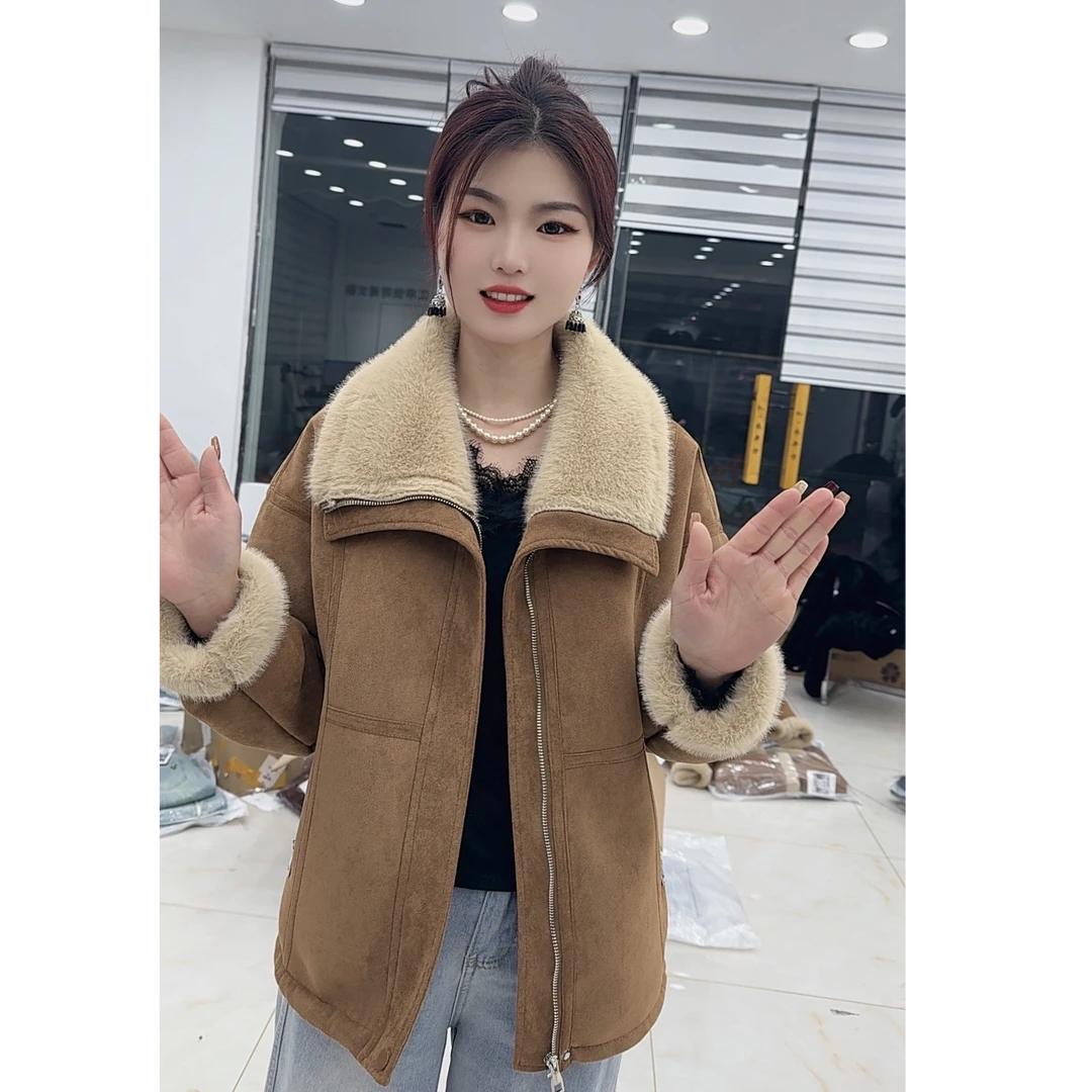 人造皮草  人造皮草 翻领时尚殴貂机车服外套892