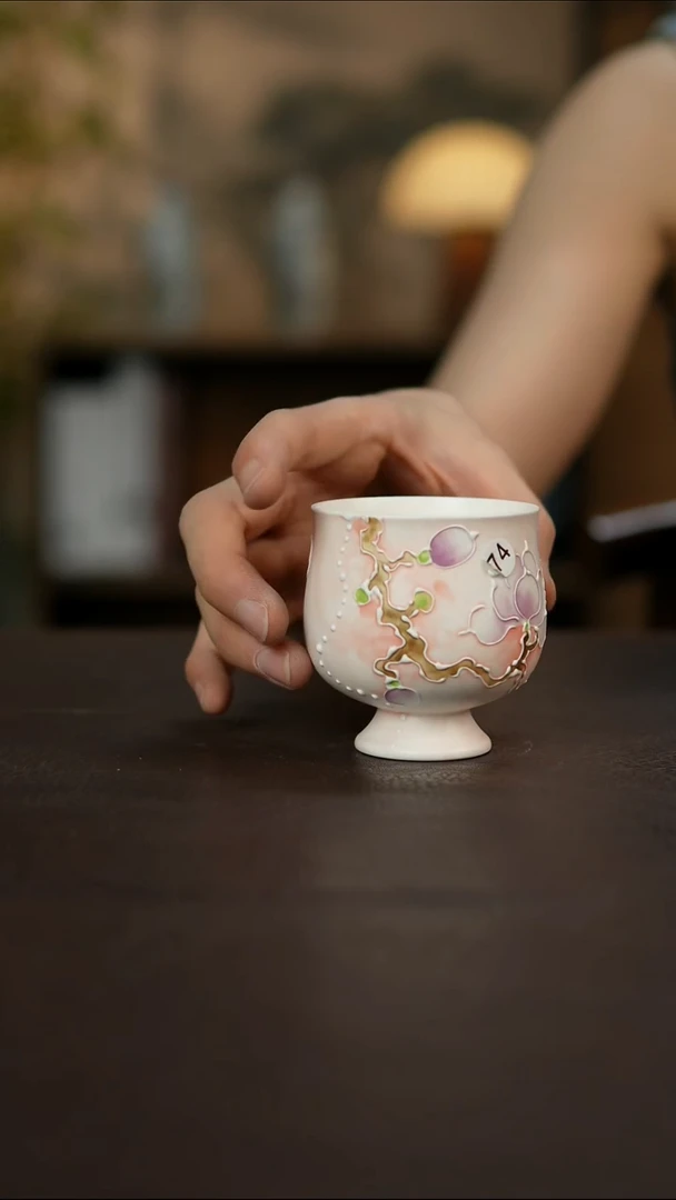 杯景德镇陶瓷杯碗柴烧多人