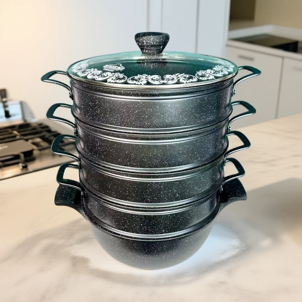 新疆包邮【多功能五层锅】锅蒸锅五层锅汤锅炒菜锅不粘锅双层蒸锅