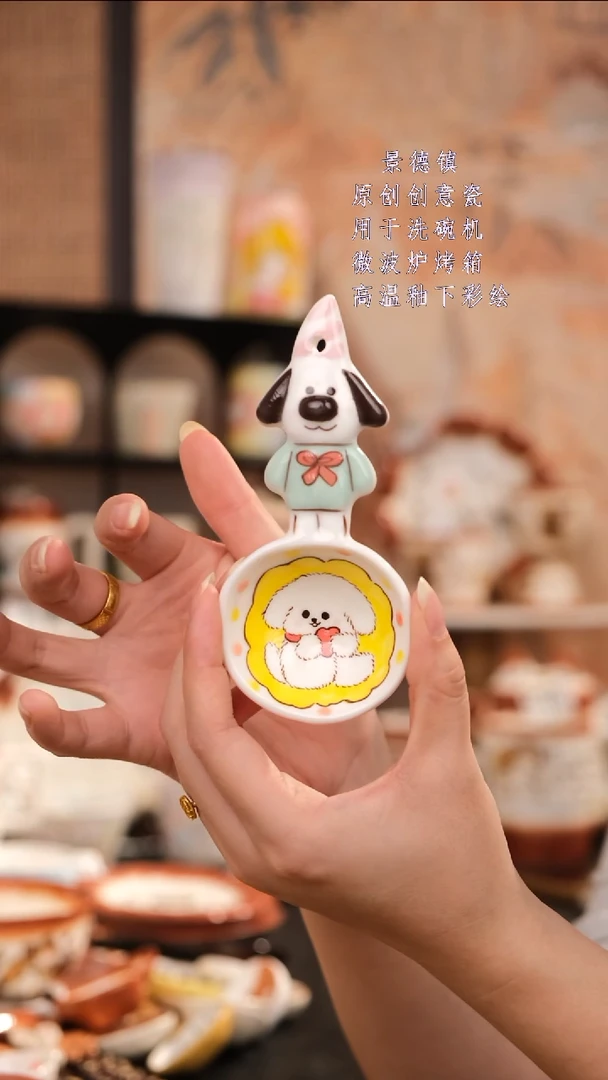 摆件景德镇手工手绘设计师款