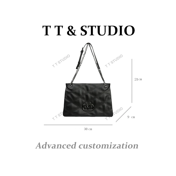 【TT Studio】SKL-7622-黑色 RAIN.CUN时尚简约腋下斜跨轻奢女包