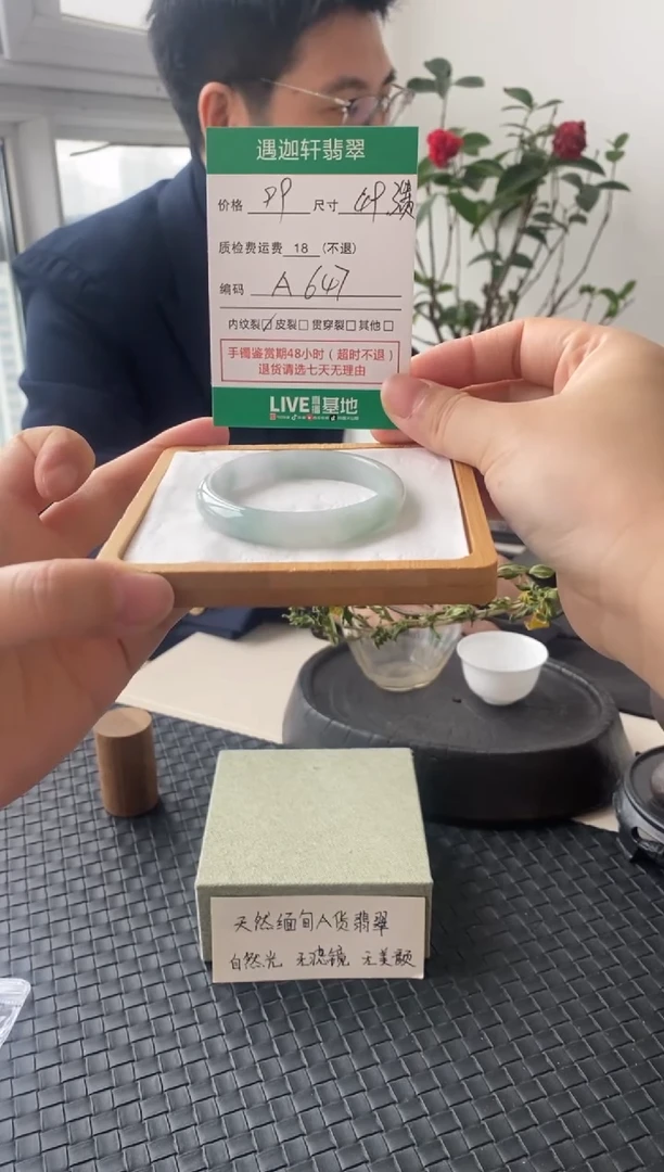 未镶嵌手镯翡翠A647 圈口49.3贵