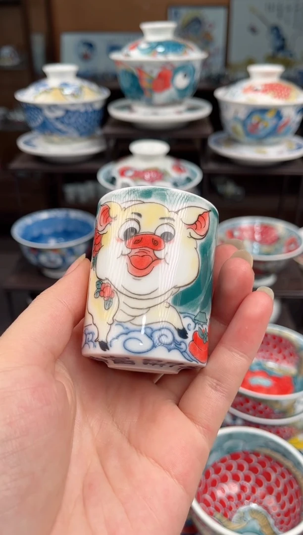 B****)拙明院（宠粉价格）两个猪猪扳指杯