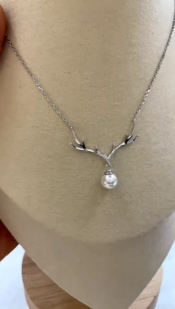 颈饰银S925镶嵌海水珍珠7-8
