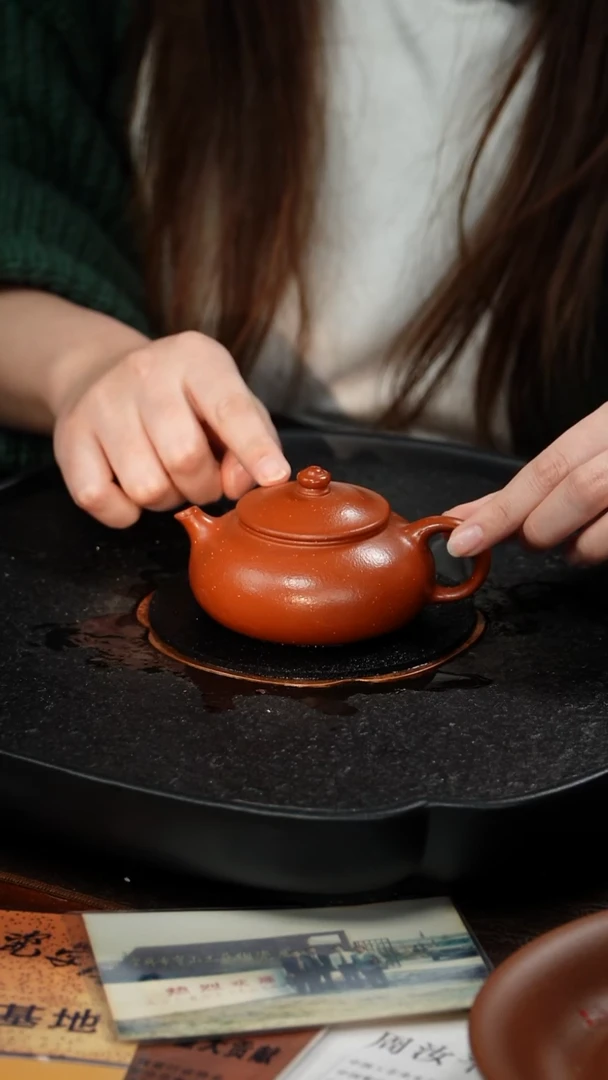 茶壶紫砂宝山工艺厂 寒江80小红泥 130毫升