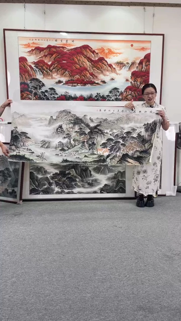 国画福山幽居208*86手绘国画