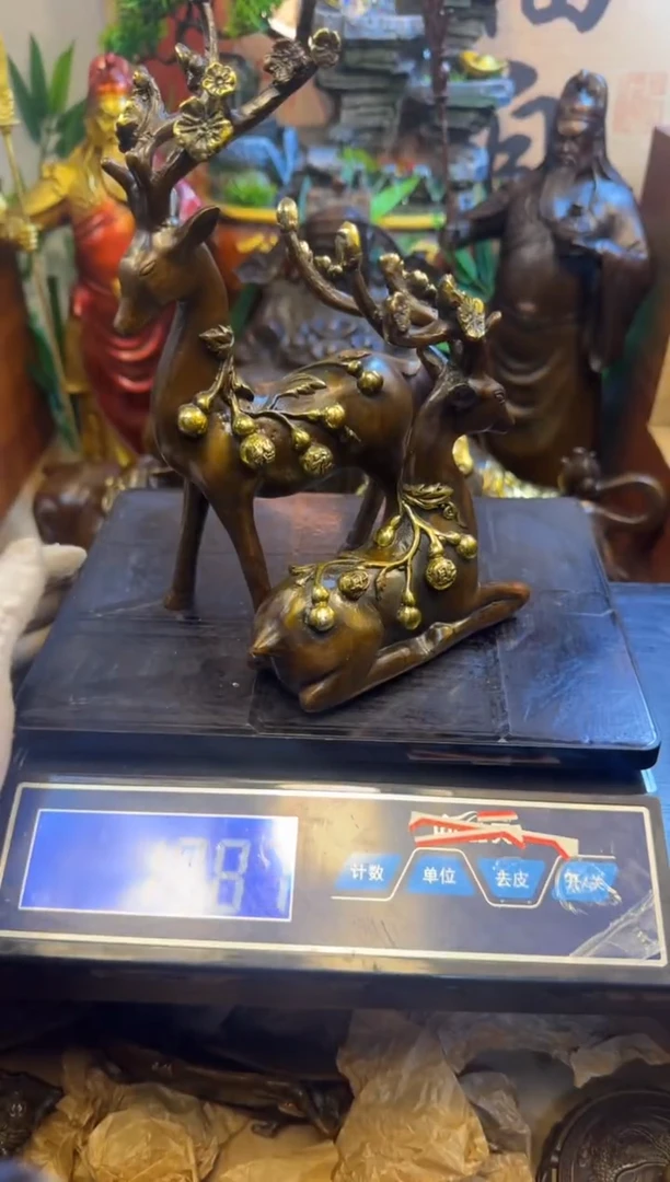 潼潼古铜只卖真铜！（一鹿生花 梅花鹿/对）