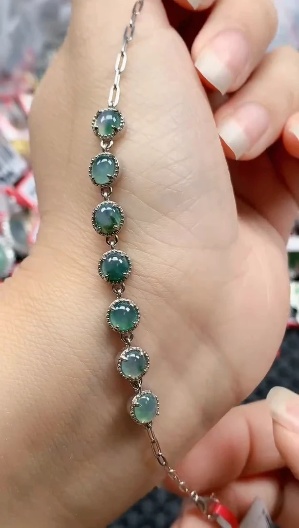 银S925镶嵌戒指翡翠天然A货缅甸翡翠