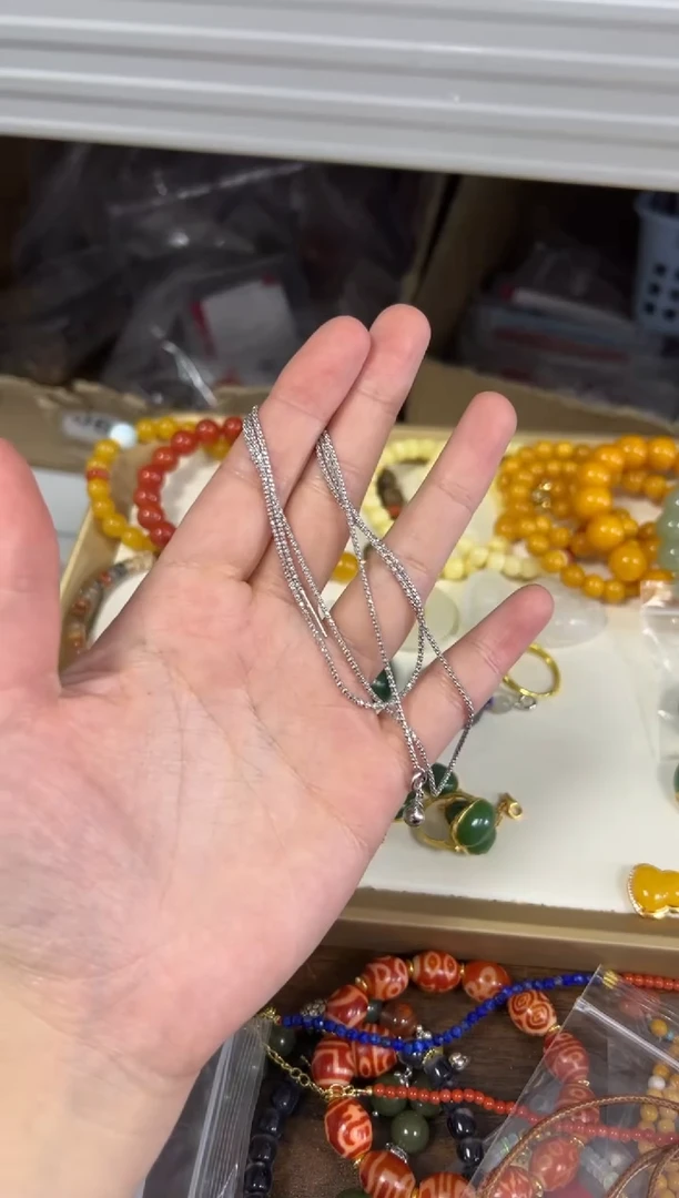 无链子925银银色万能链灯笼链子60CM[5067]