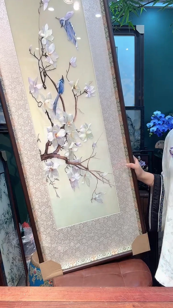 横款非遗苏绣手工刺绣装饰画带框不包邮