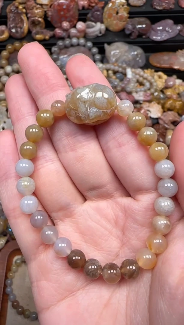 颈饰未镶嵌硅化珊瑚（珊瑚玉）602