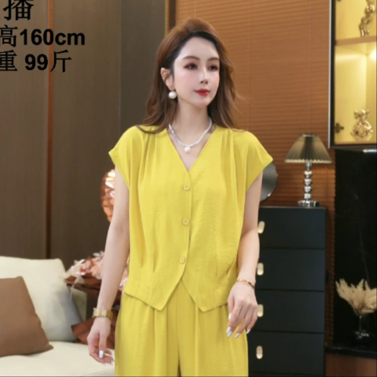 【鑫蕾】夏季新款气质显瘦纽扣无袖开衫衬衫28871