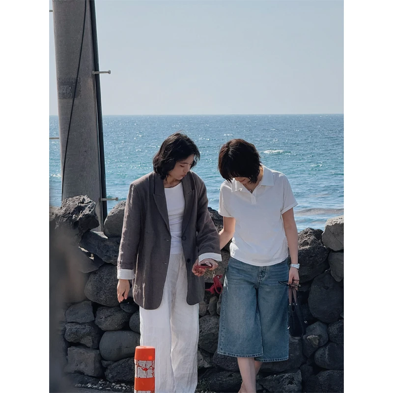 NorthMing fish「假日漫步」100%新疆长绒棉 极简中腰夏季牛仔短裤