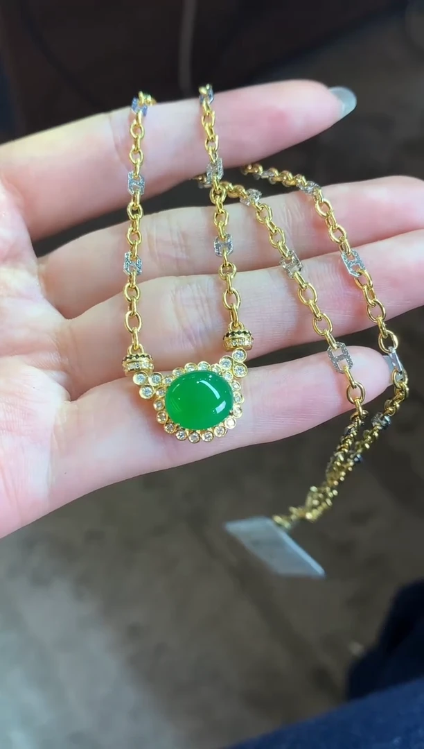 套链18K金镶嵌翡翠套链|19800