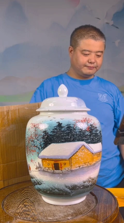 摆件景德镇陶瓷青花摆件76
