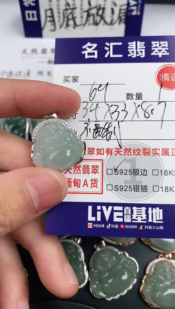 翡翠银S925镶嵌颈饰·