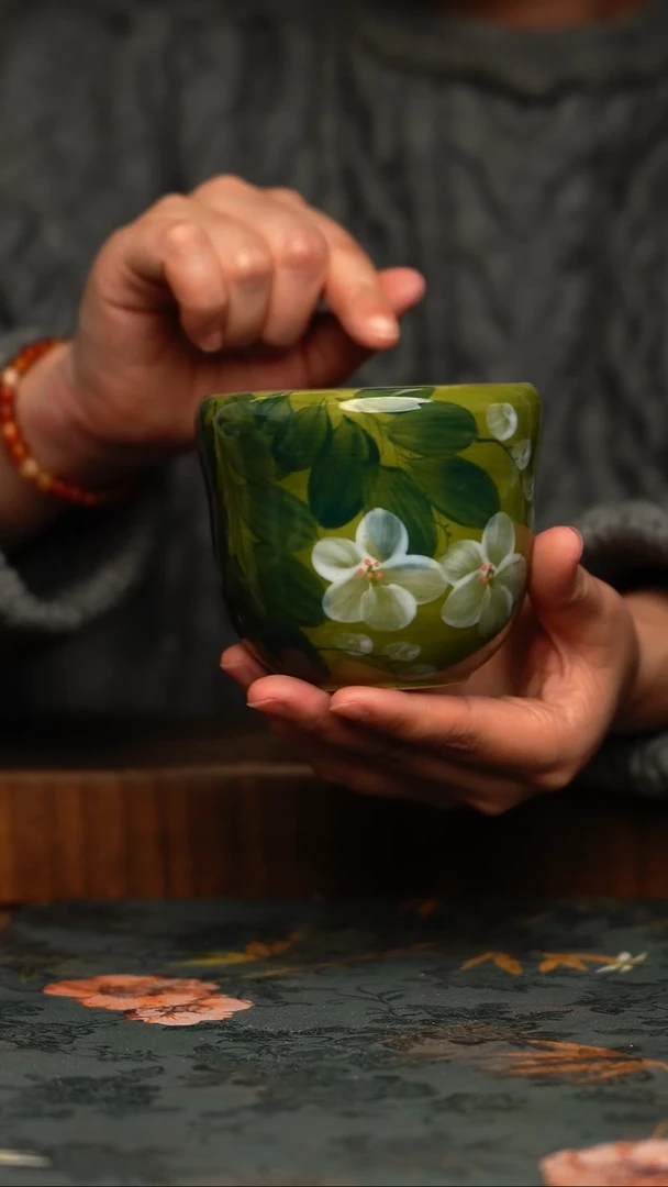 瓷片釉下彩手工手绘同款