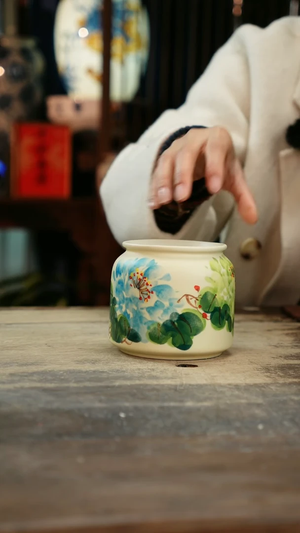 【闪购商品】瓷片景德镇纯手工釉下彩精品花瓶