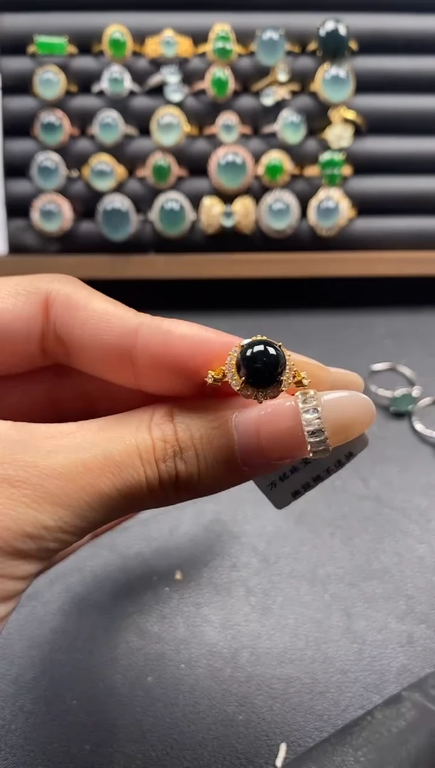 银S925镶嵌戒指翡翠51151