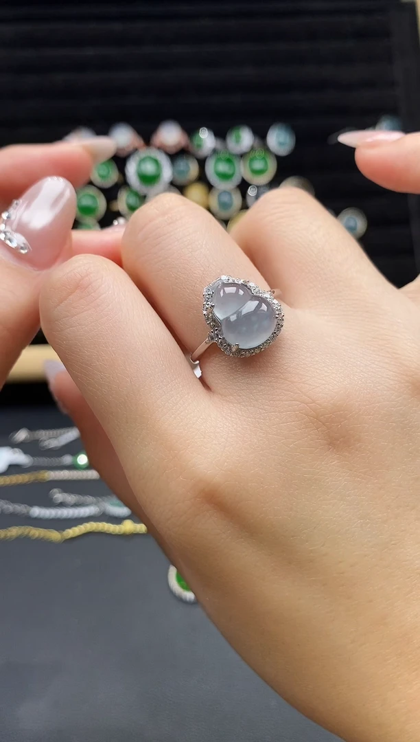 银S925镶嵌戒指翡翠111