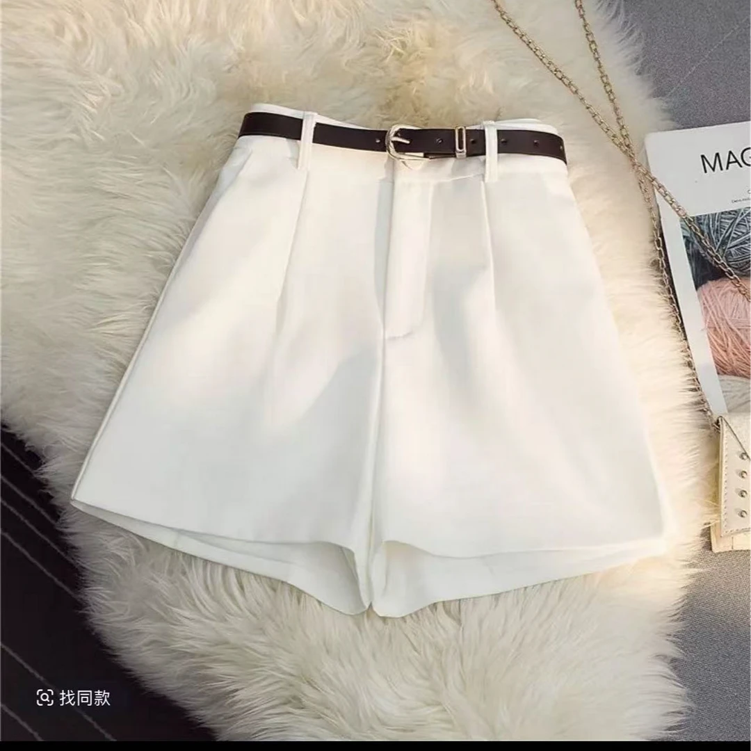 【仟依】73118春夏新款休闲高腰西装短裤显瘦字阔腿裤宽松时尚百搭