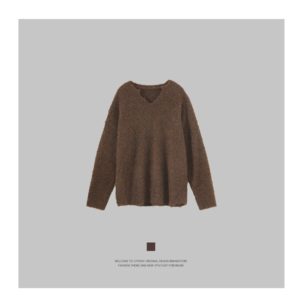 CityDay【潮灰私订】小开口羊毛幻彩毛衣15861