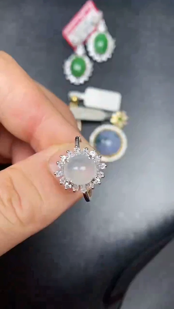 银S925镶嵌戒指翡翠5400