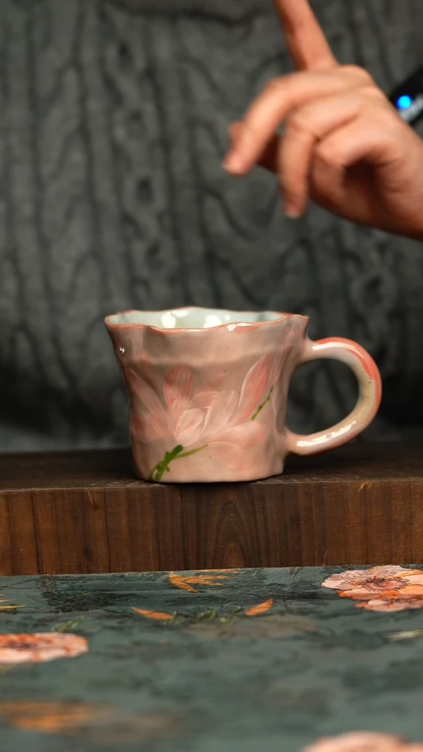 杯釉下彩手工手绘同款陶器