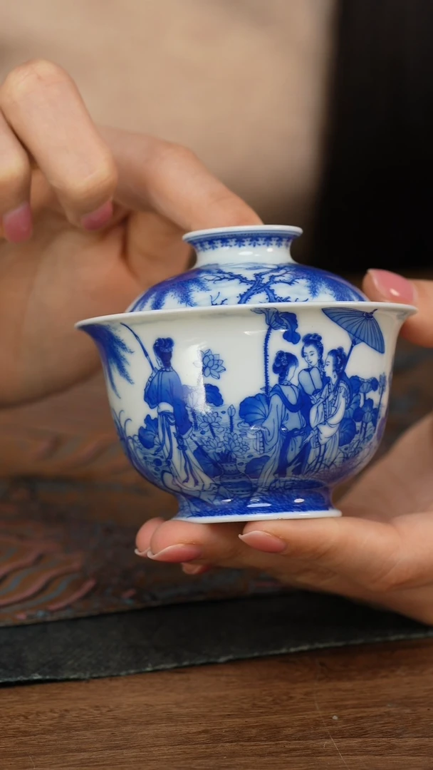【闪购商品】仪贤堂 采莲图盖碗
