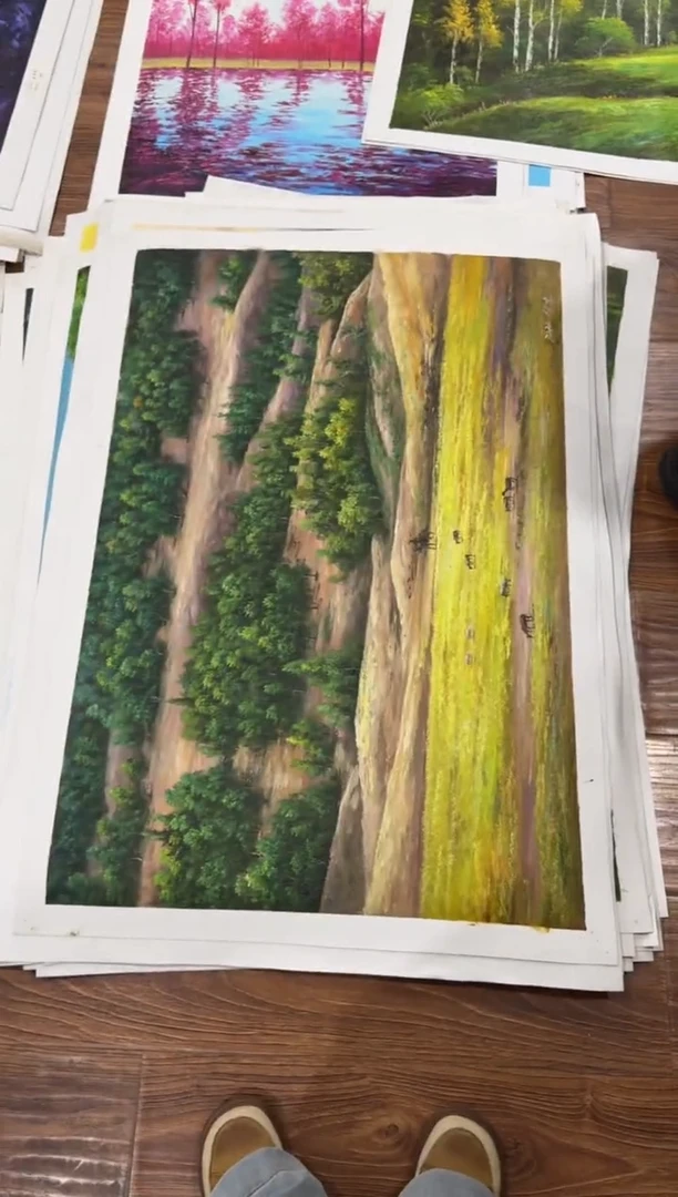 油画【特价画芯】朝鲜画家原创手绘油画作品90*60cm