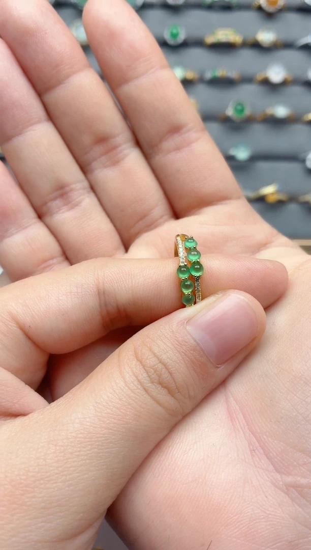 银S925镶嵌戒指翡翠.***儿.