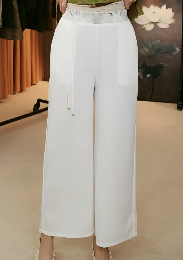 国风祥云绉提花流苏时尚休闲裤613