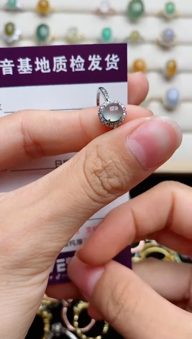 翡翠戒指银S925镶嵌....