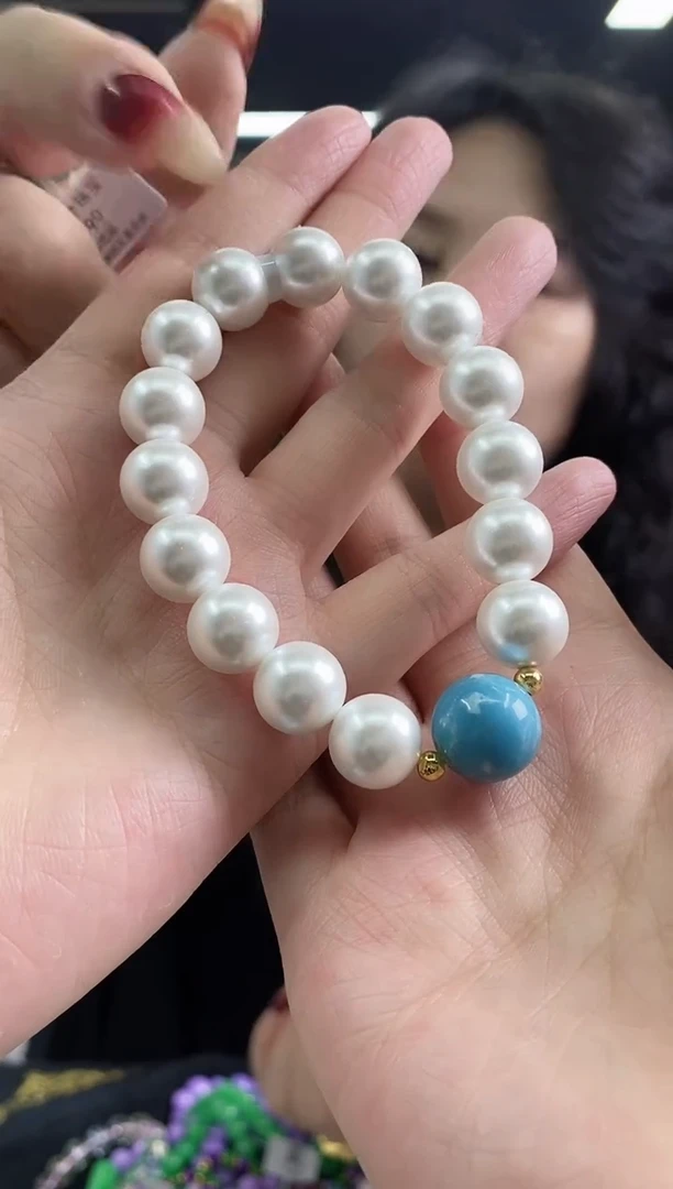 未镶嵌拼合珍珠（马贝珠）手串 多样性发其一颜色微差