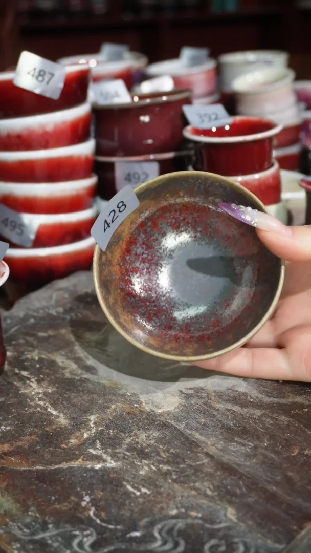 摆件陶精品窑变钧瓷茶器