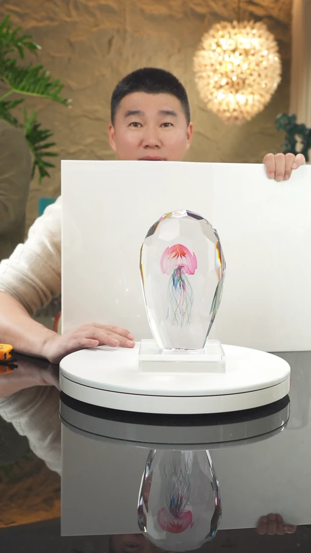 【闪购商品】摆件福利金红切面水母摆件