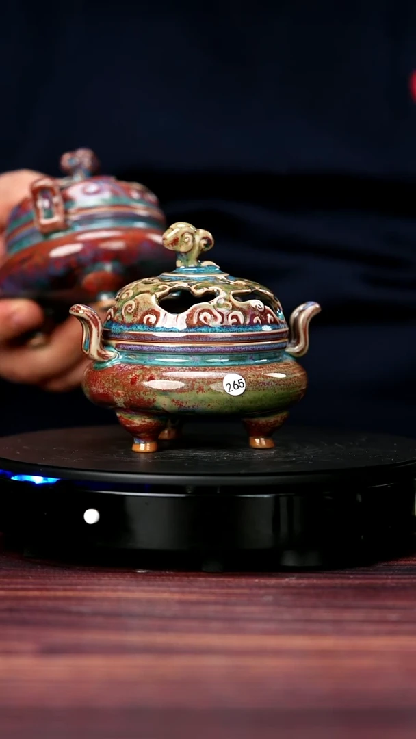 其他265#盼龙窑一级品原矿钧瓷祥云香炉