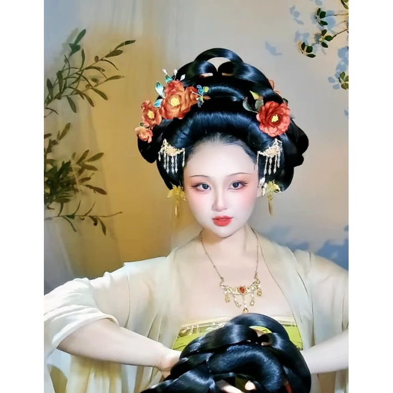 晶晶专属  倾心髻 蓝熙亚莉 可调节大头配冠  二次元古风汉服发髻