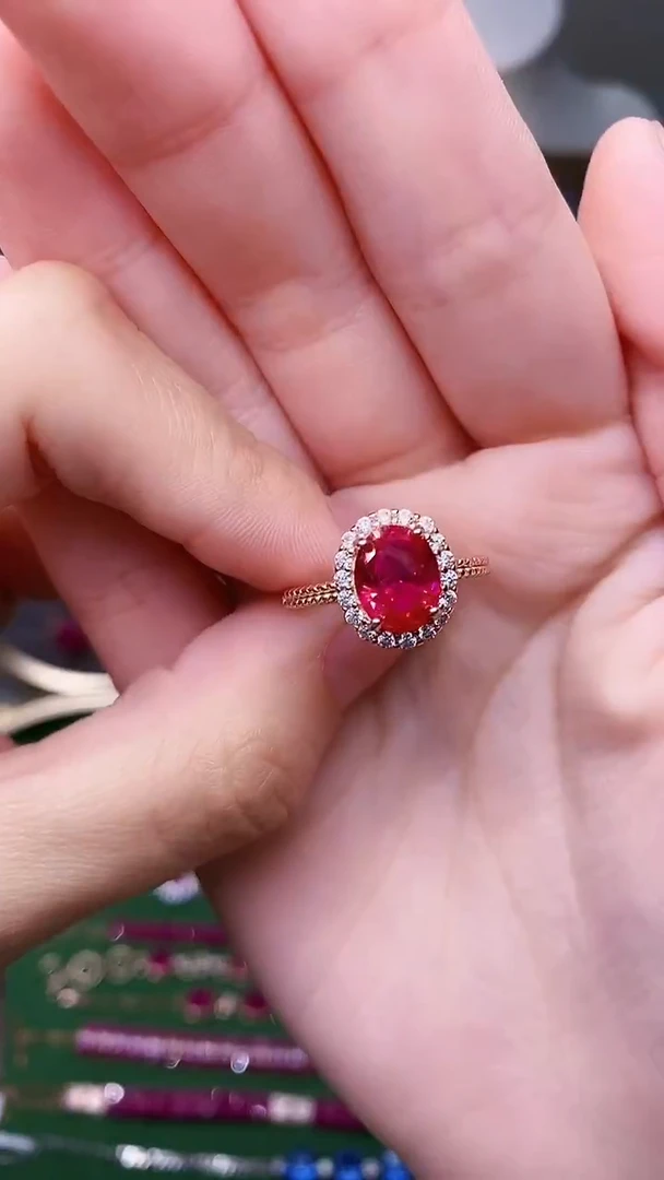 银S925镶嵌戒指红宝石1111