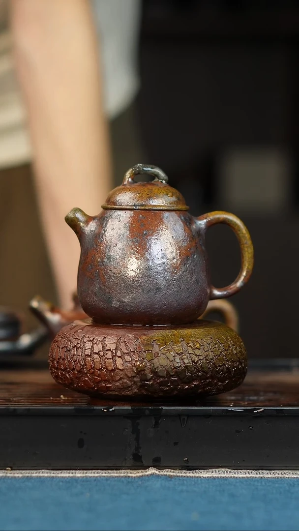 茶壶紫砂柴烧紫砂段泥半瓢