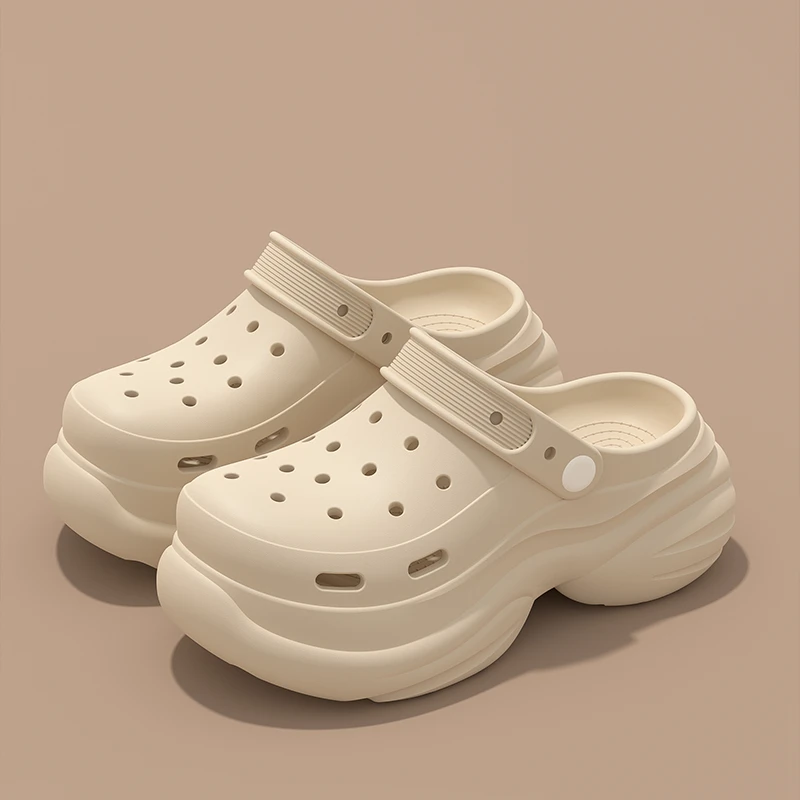 防滑洞洞鞋女款2025新款爆款夏季增高透气踩屎感软底沙滩网红拖鞋