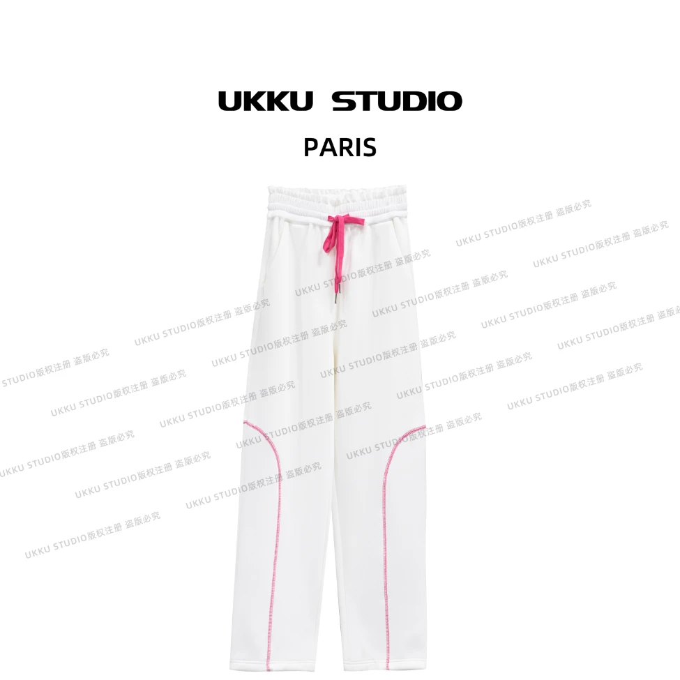 秀秀【UKKUSKUDIO】时尚设计师款潮牌个性高级感显瘦弯刀卫裤512890