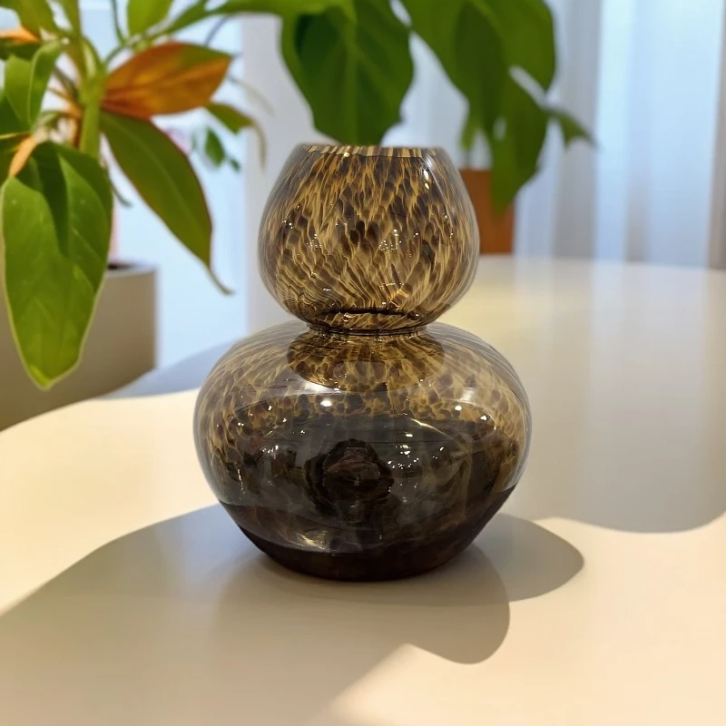 T16-微瑕豹纹ins花瓶轻奢百搭花瓶-KP-