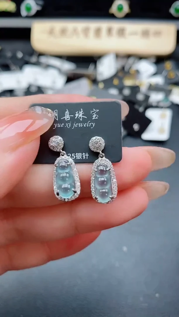 银S925镶嵌戒指翡翠1
